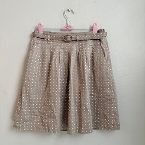 The Limited Beige Polka Dot A-Line Skirt